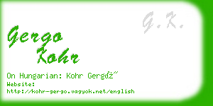 gergo kohr business card